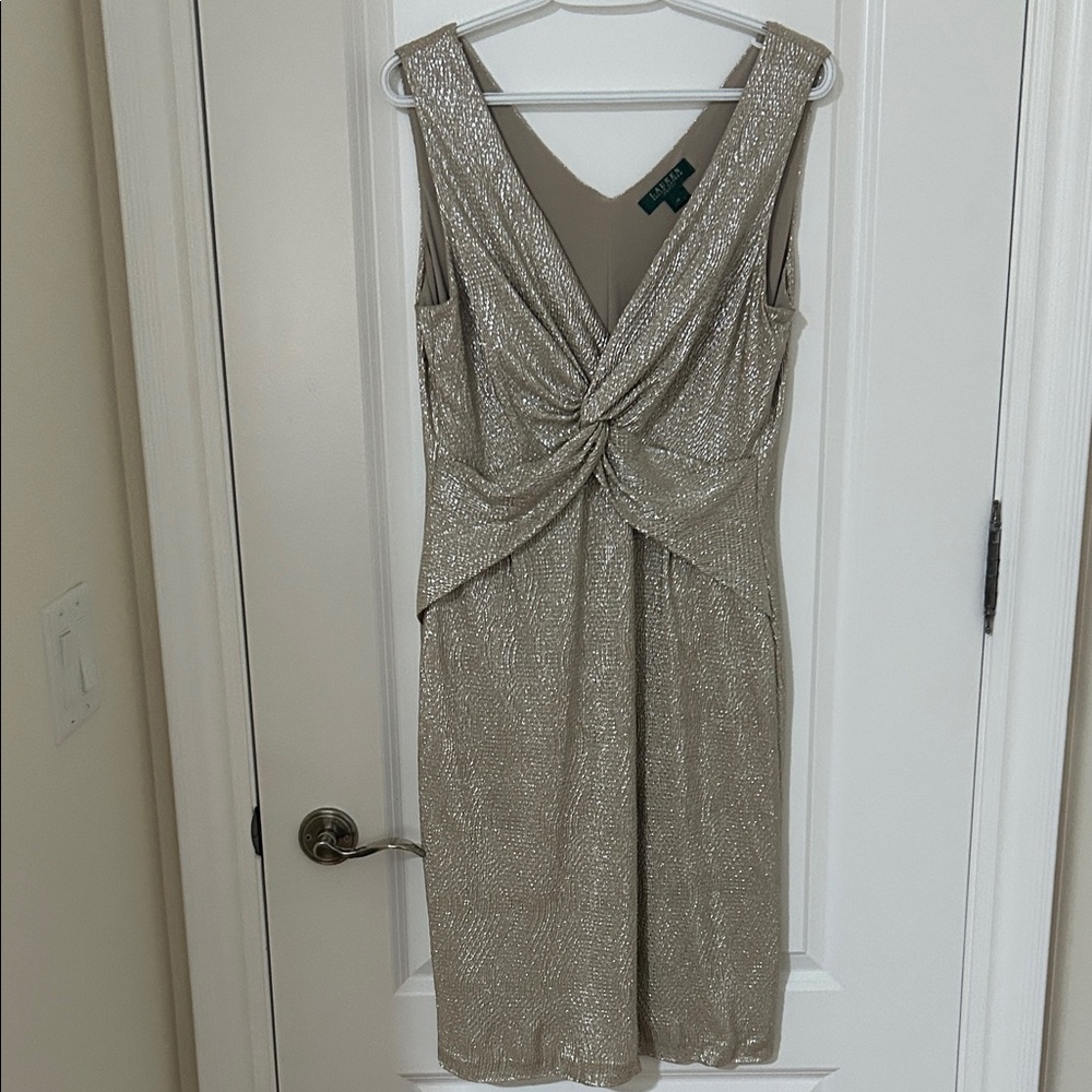 Ralph Lauren Gold Shimmer Midi Dress